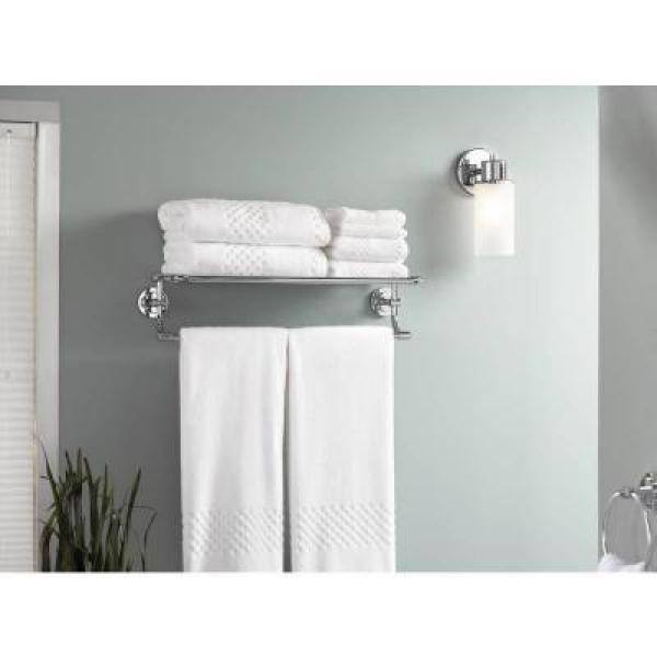 MOEN ISO 10-710 in. L x 6-925 in. H x 26-1920 in. W Zinc Hotel-Style Bathroom Shelf in Brushed Nickel DN0794BN