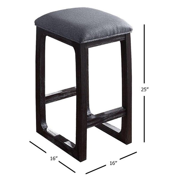 ACME Razo Counter Height Stool (1Pc) in Fabric and Weathered Espresso