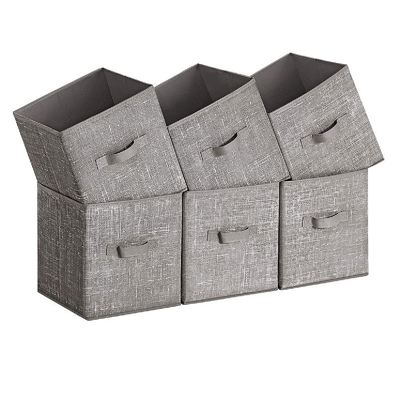 Set Of 6 Fabric Storage Bins， Cube Storage Bins， Fabric Storage Bins With Dual Handles