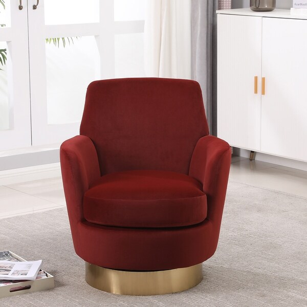 Velvet Swivel Barrel Chair，Swivel Accent Chairs Armchair for Living Room