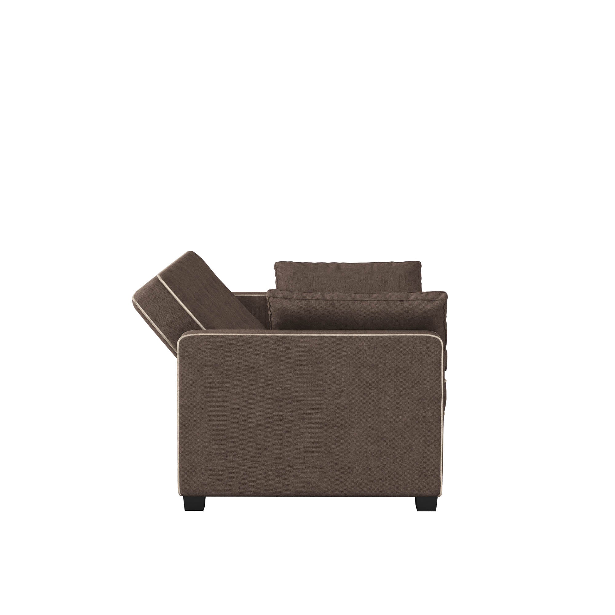 Serta Monroe Modern Sofa with Sleeper, Brown Fabric