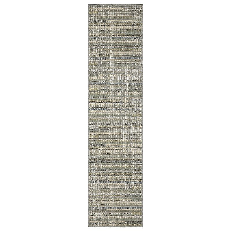 StyleHaven Calla Modern Distressed Stripe Blue Green Indoor Outdoor Area Rug