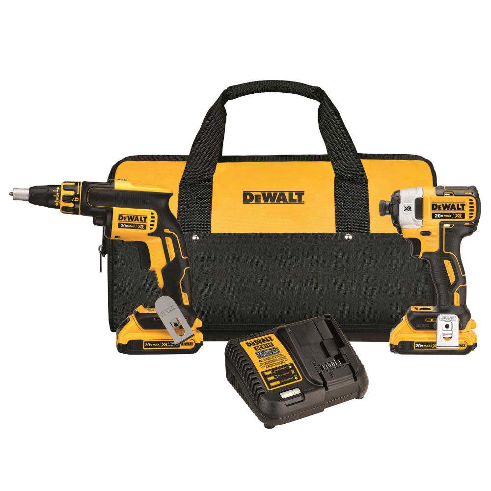 DEWALT 20 V MAX* XR Drywall Screwgun and Impact Driver Kit (2.0Ah) DCK267D2 from DEWALT