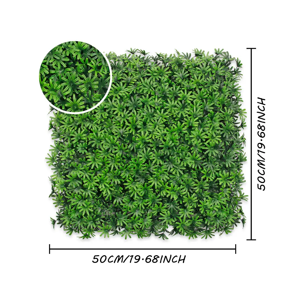 P26 Garden Supplies Plastic Greenery Pine Leaf Hedge Panel Artificial Privacy Fence Screen Plant Wall