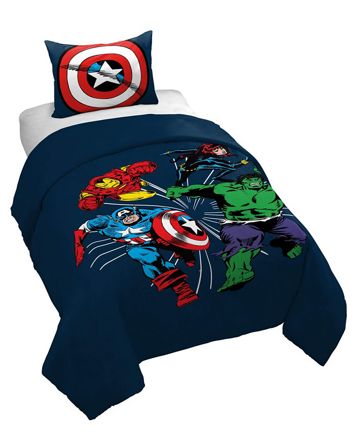 Saturday Park Marvel Invincible 100% Organic Cotton Twin Duvet Cover and Sham Set