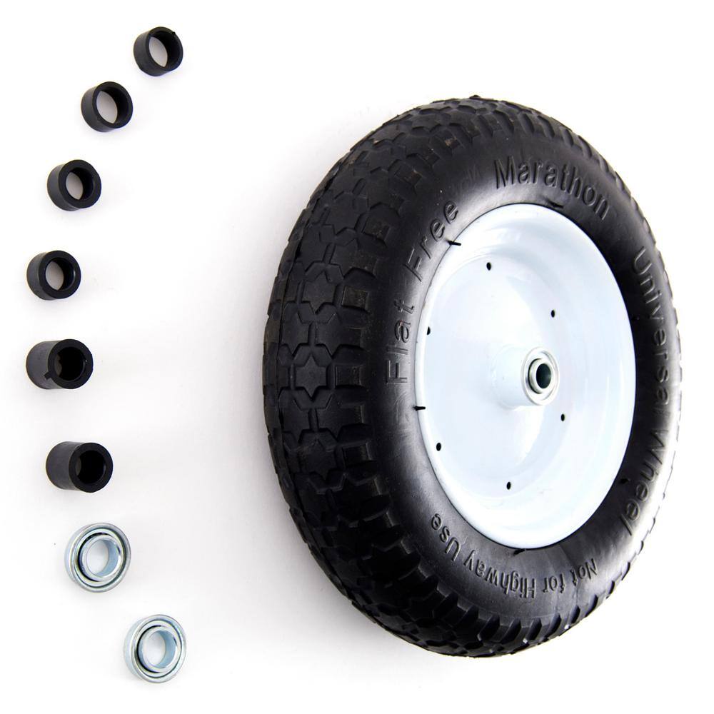 Marathon 14.5 in. Flat Free Universal Wheelbarrow Wheel 00270