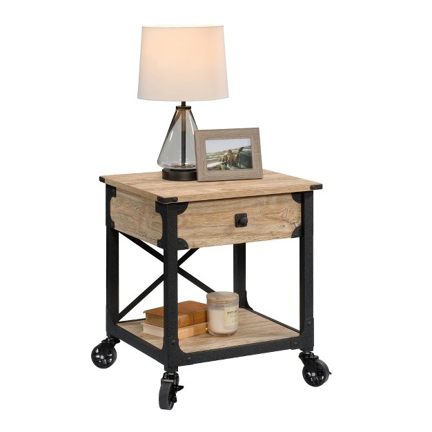 Steel River Side Table Distressed Brown Sauder