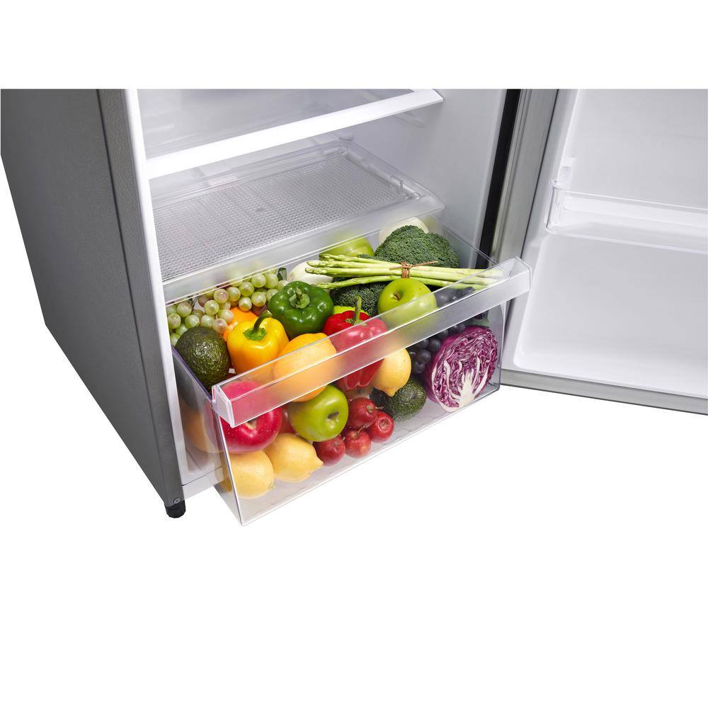 LG 20.63 in. W. 6 cu. ft. Single Door Top Freezer Refrigerator with Inverter Compressor  Pocket Handle in Platinum Silver LRONC0605V