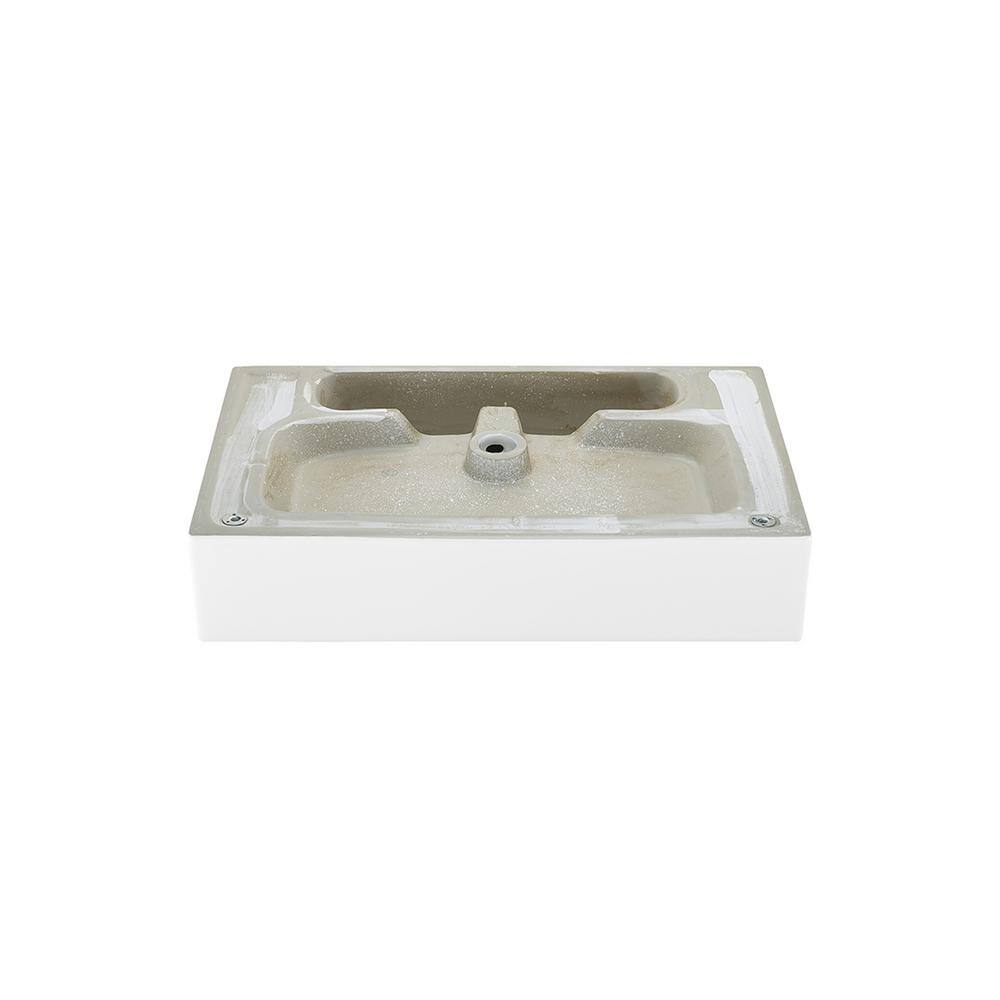 Swiss Madison Claire 24 in. Ceramic Console Sink Basin and Legs Combo in Glossy White Basin with Matte White Legs SM-CS741