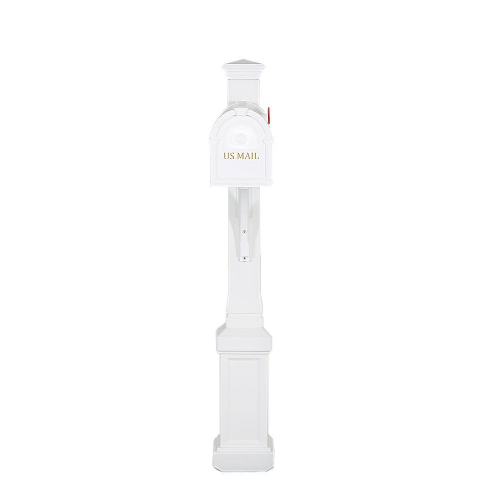 Postal PRO White The Lexington Mailbox and Post Kit PP350WH