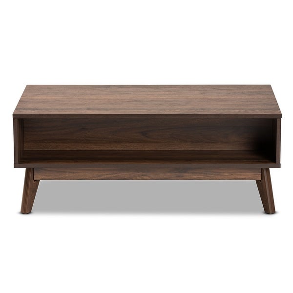 Hartman Mid-Century Modern Walnut Brown Finished Wood Coffee Table