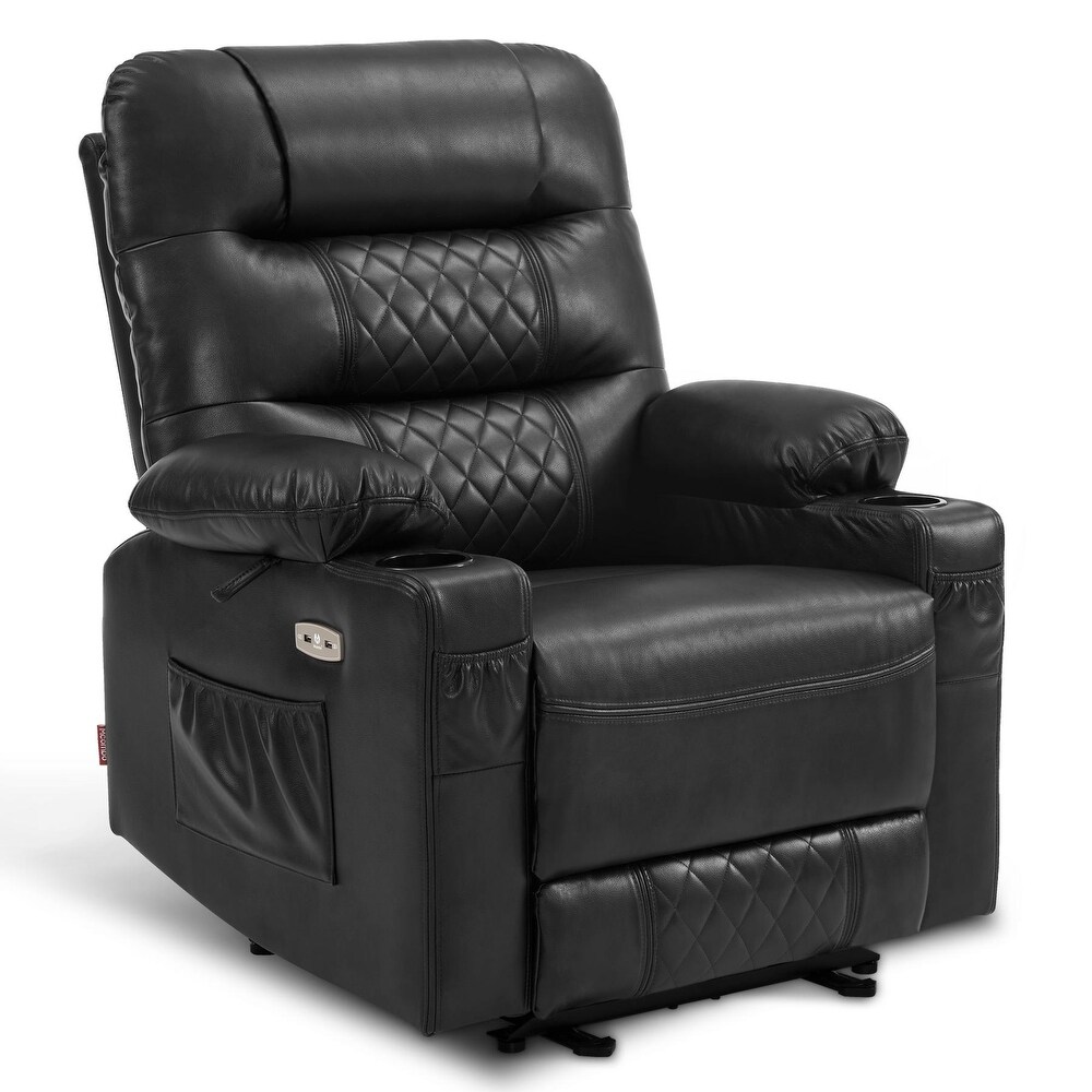 MCombo Electric Power Recliner Chair with Heat and Massage  Leather PR621