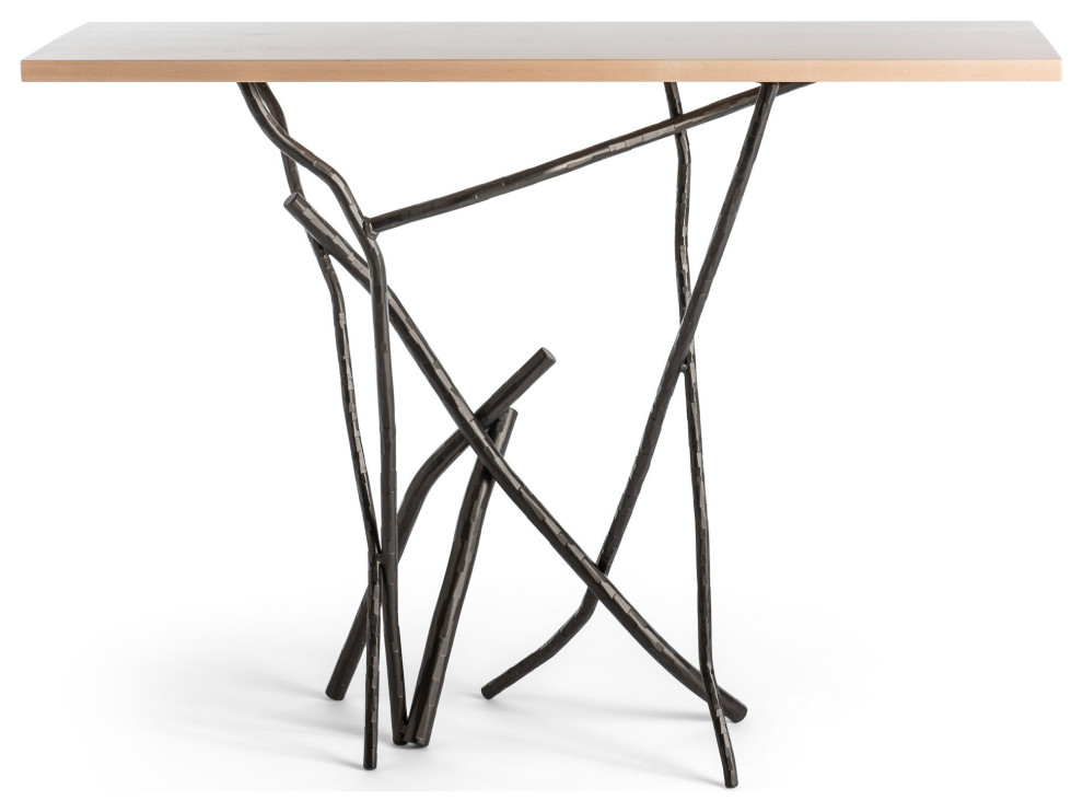 Hubbardton Forge 750113 05 M1 Brindille Wood Top Console Table   Rustic   Console Tables   by The Lighthouse  Houzz