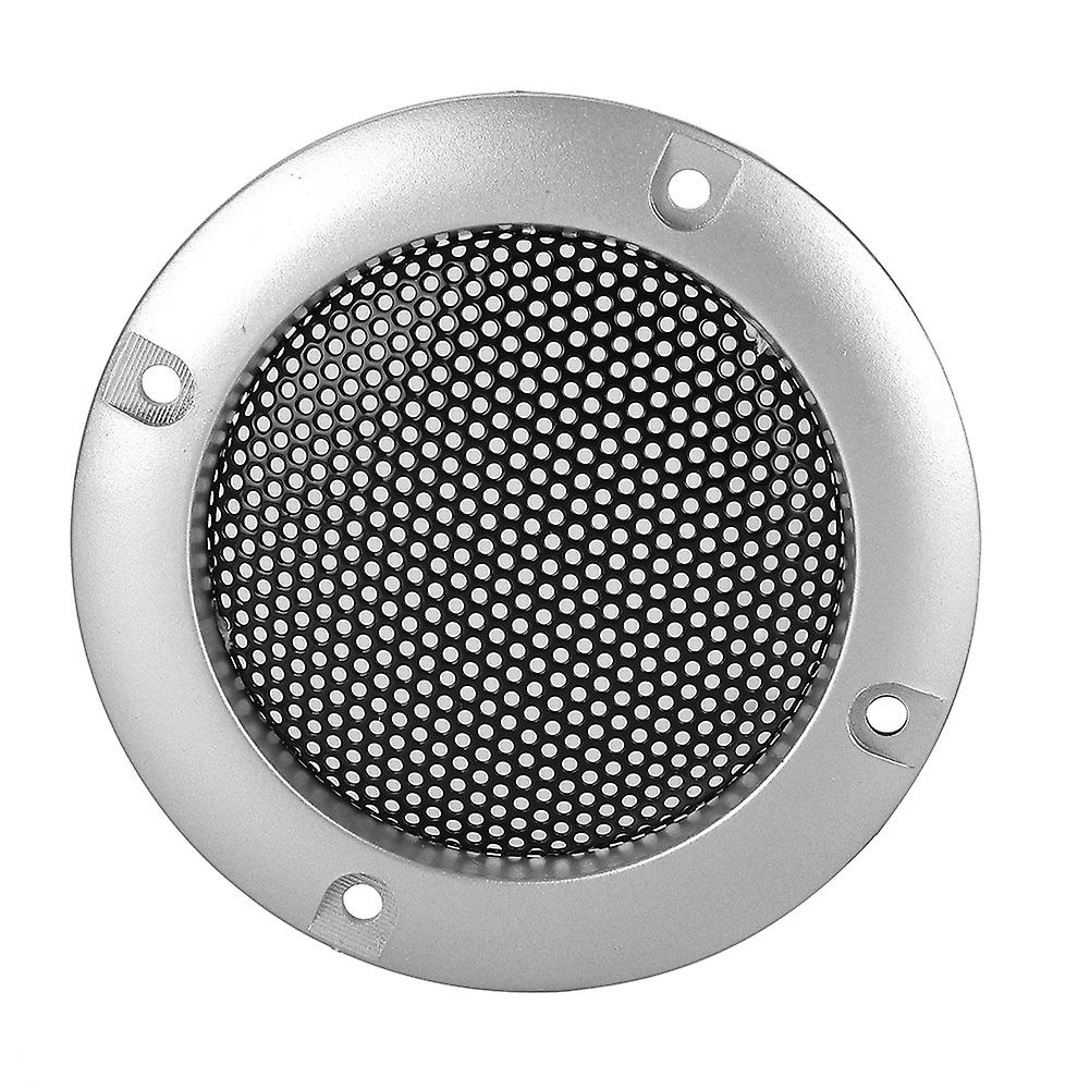 2 Inch Speaker Decorative Steel Mesh Circle Car Speaker Protective Mesh Cover (silver)