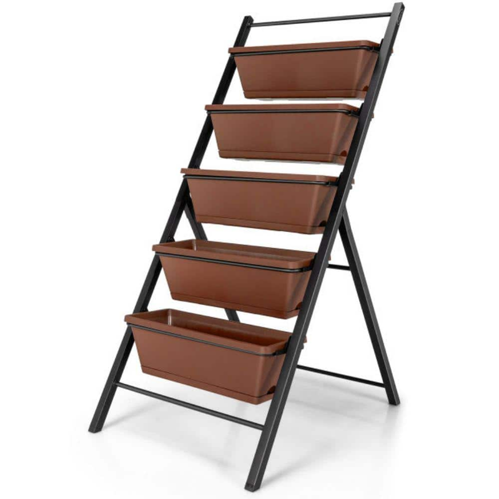 Alpulon 5-Tier 48.5 in. H Brown Vertical Raised Garden Bed ZMWV198