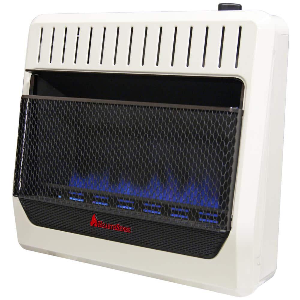 HearthSense 30000 BTU Ventless Dual Fuel Blue Flame Heater With Base and Blower TStat Control