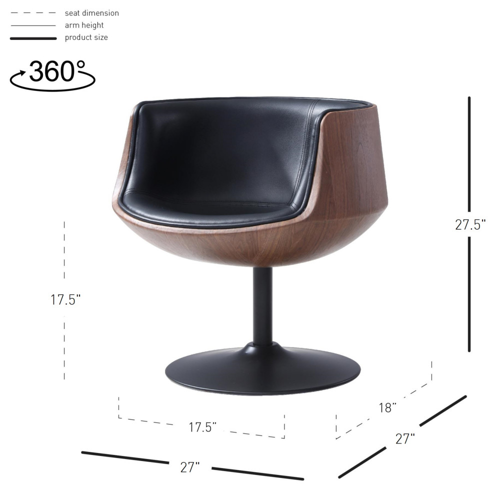 Conan PU Leather Swivel Chair   Contemporary   Armchairs And Accent Chairs   by New Pacific Direct Inc.  Houzz