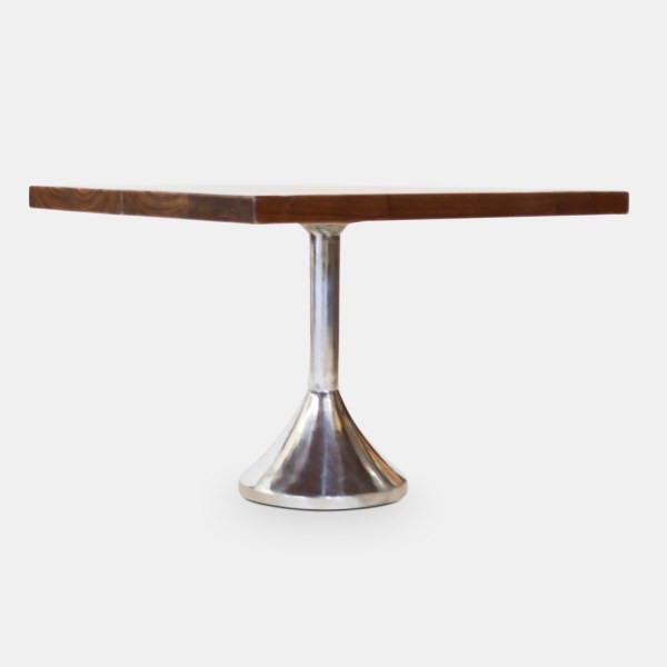 Side Table Walnut Planks  Polished Aluminum Base   Transitional   Side Tables And End Tables   by Rotsen Furniture  Houzz