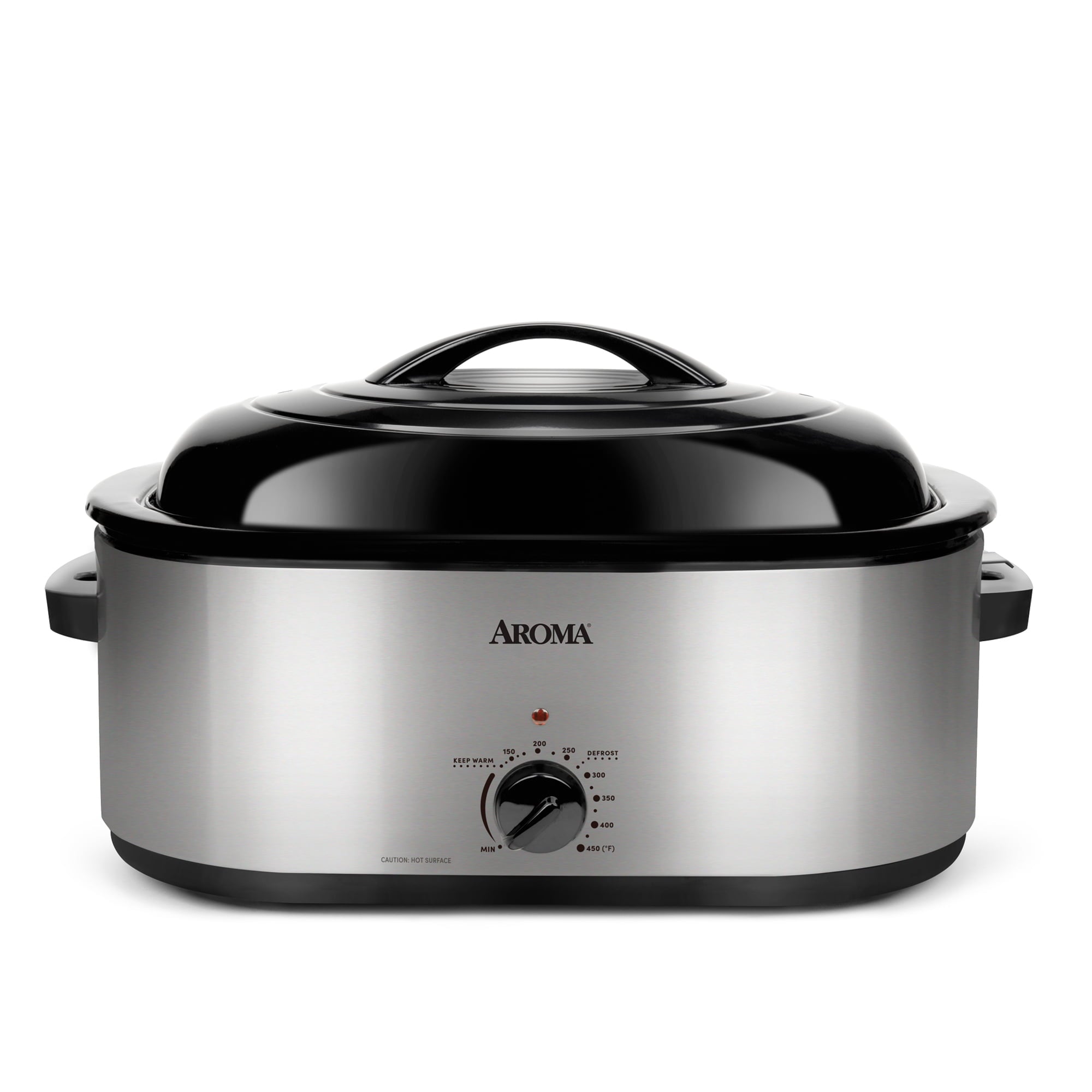 Aroma 22 Quart Electric Roaster Oven Stainless Steel with Self-Basting Lid, ART-712SB