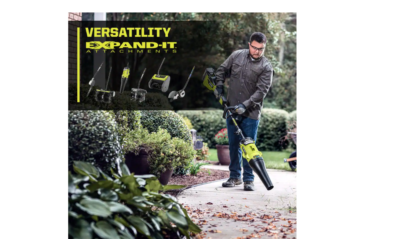 RYOBI RY40960VNM 40V HP Brushless 600 CFM 155 MPH Cordless Leaf Blower and Carbon Fiber String Trimmer with 4.0 Ah Battery and Charger