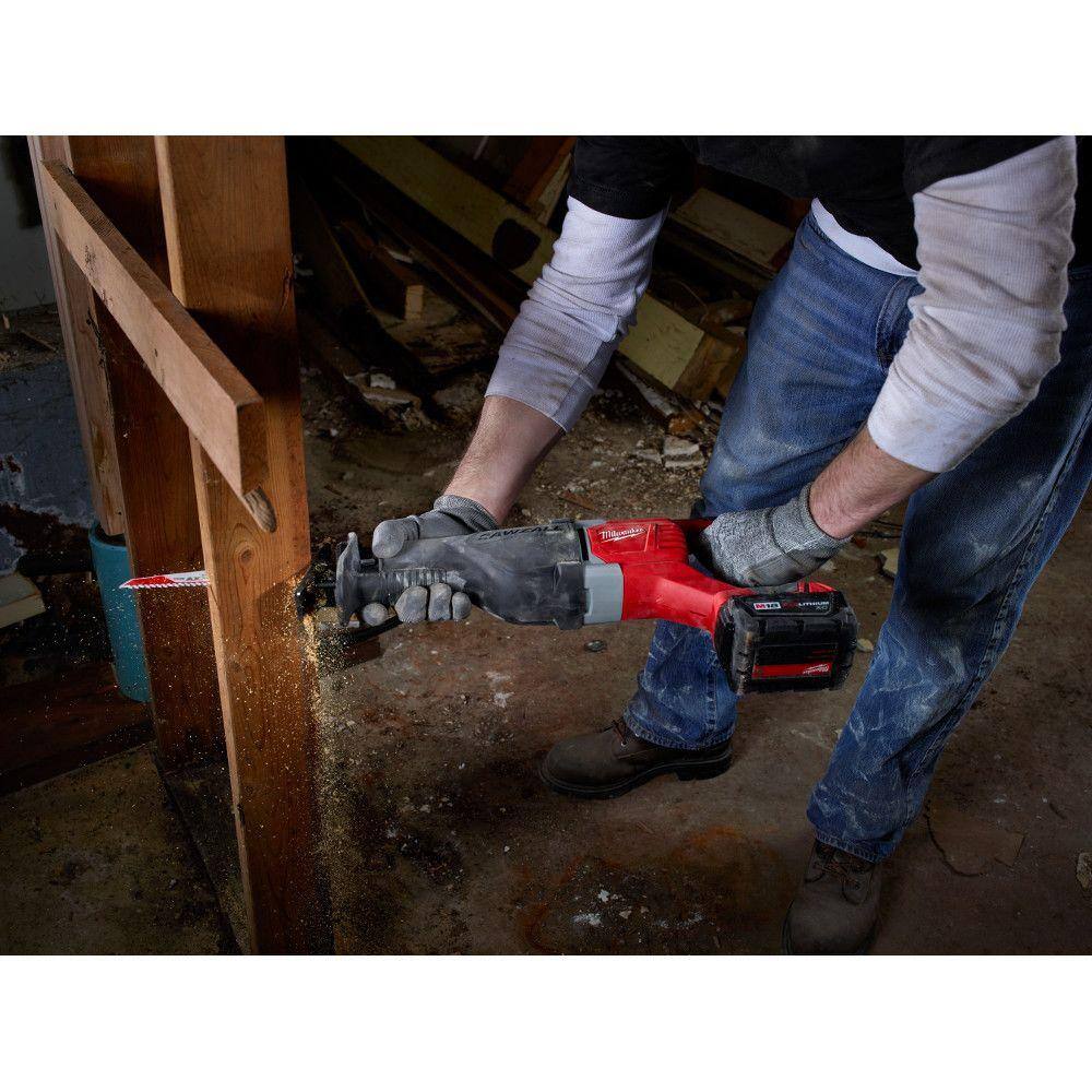 MW M18 18V Lithium-Ion Cordless SAWZALL Reciprocating Saw with M18 Starter Kit (1) 5.0Ah Battery and Charger 2621-20-48-59-1850