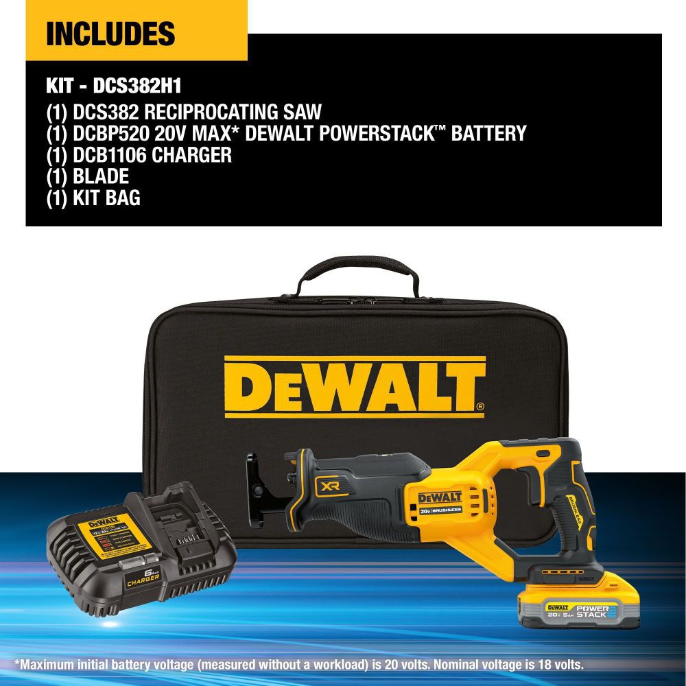 DEWALT 20V MAX XR Reciprocating Saw Kit DCS382H1 from DEWALT