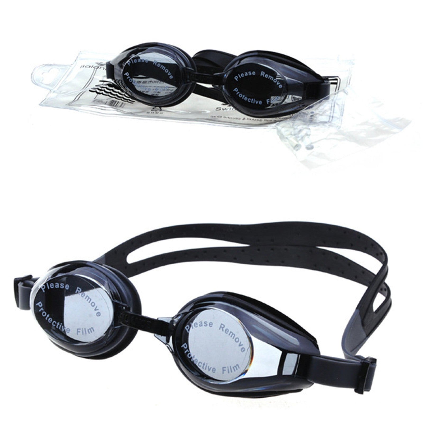 〖WOJER〗Adult Teens Swimming Goggles Silicone Anti-fog And Waterproof Black