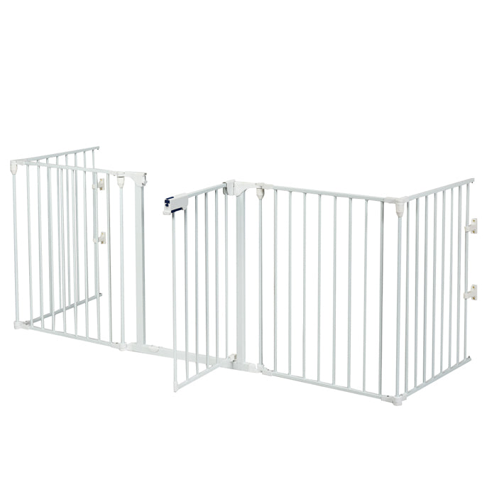 Costzon Baby Safety Gate, 115 Inch Length 5 Panel Adjustable Wide Fireplace Fence