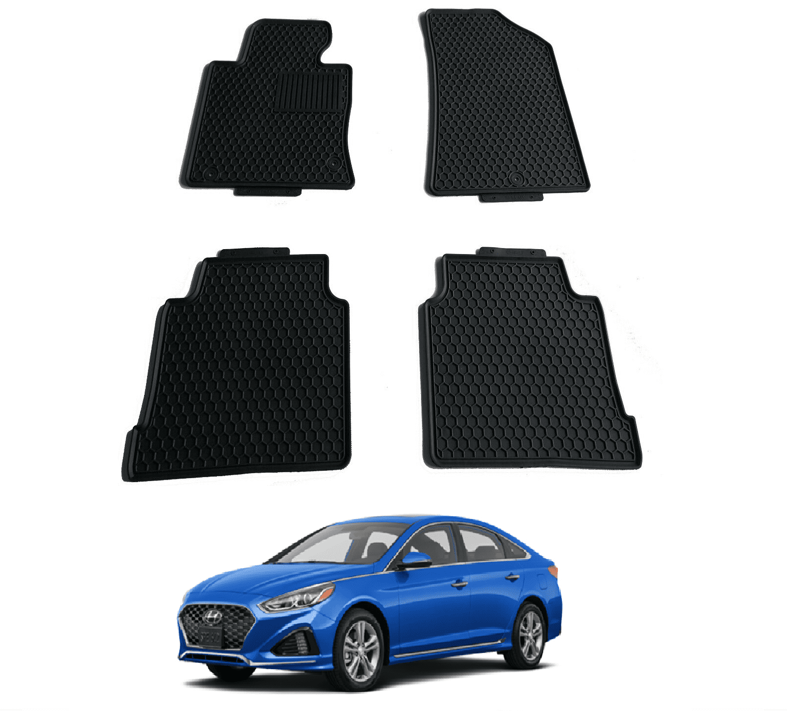 All Weather Rubber Floor Mats for Hyundai Sonata 2015 - 2019