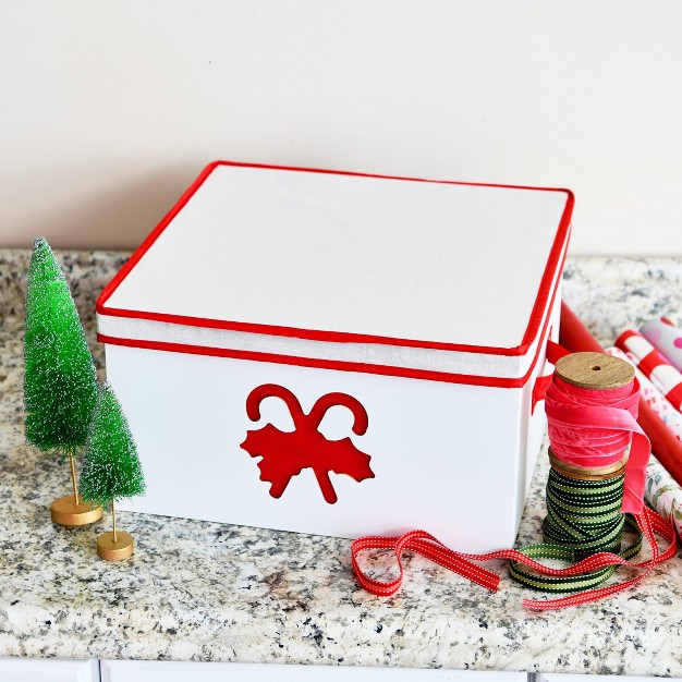 Household Essentials Large Holiday Storage Box Red