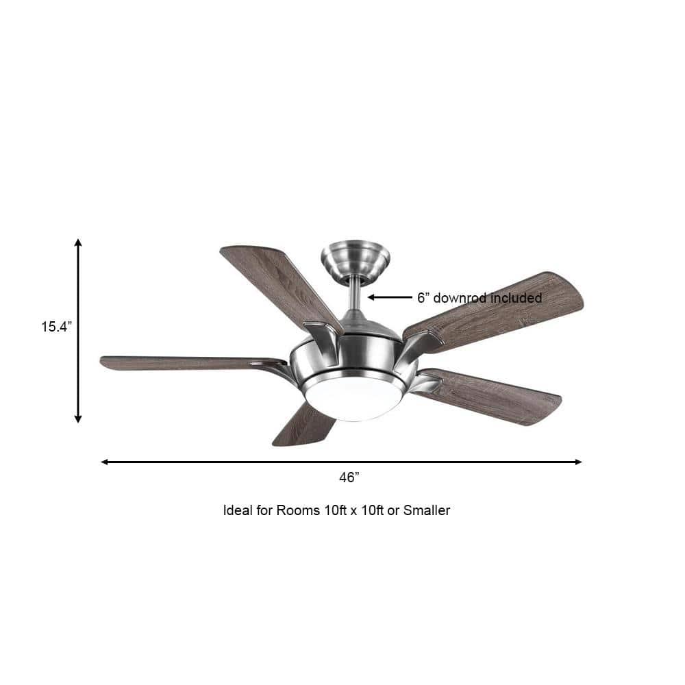 Home Decorators Collection Chelton 46 in White Color Changing Integrated LED Brushed Nickel Ceiling Fan with Light Kit and Remote Control