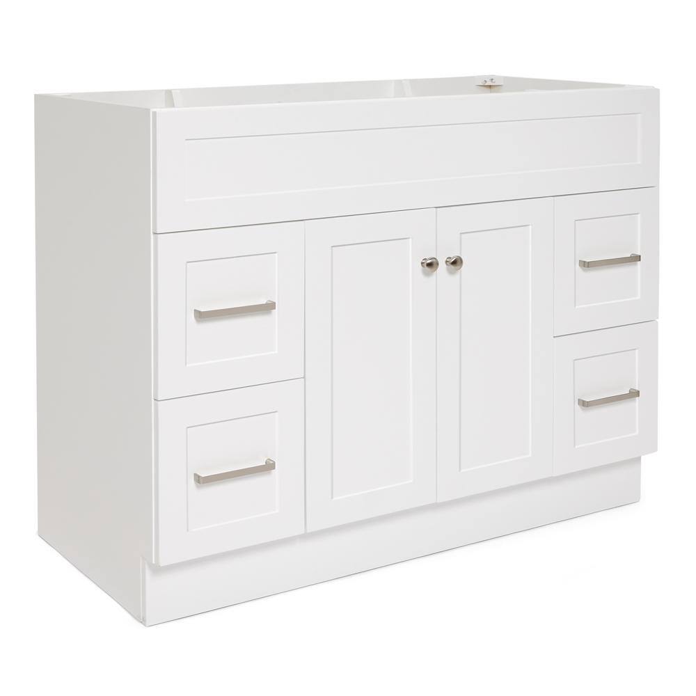 ARIEL Hamlet 42 in. W x 21.5 in. D x 33.5 in. H Bath Vanity Cabinet Only in White F043S-BC-WHT