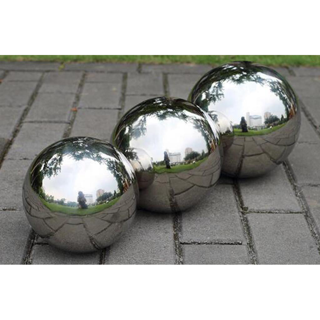 Yotijar Gazing Ball Sliver Stainless Steel Globes Floating Pond Balls Mirror