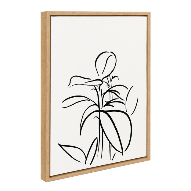 Kate And Laurel Sylvie Botanical Sketch Print No 1 Framed Canvas By The Creative Bunch Studio