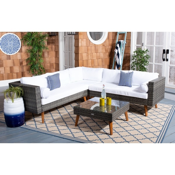 SAFAVIEH Outdoor Living Analon Outdoor Sectional Set