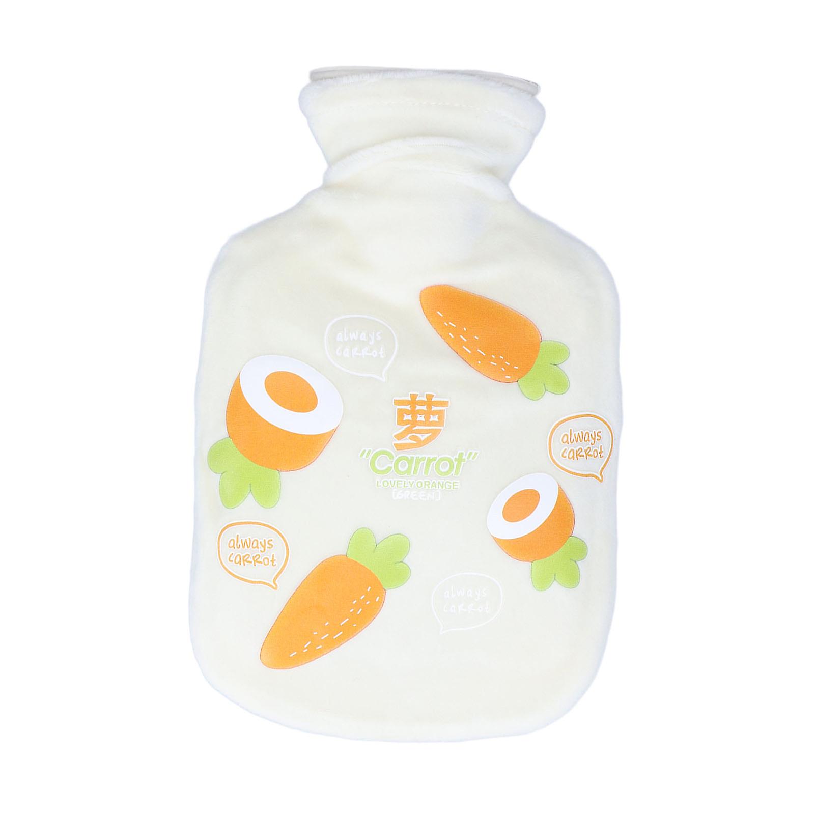 Hot Water Bottle 350ml Thick Washable Natural Rubber Good Elasticity Easy Operation Hot Water Bagcarrot