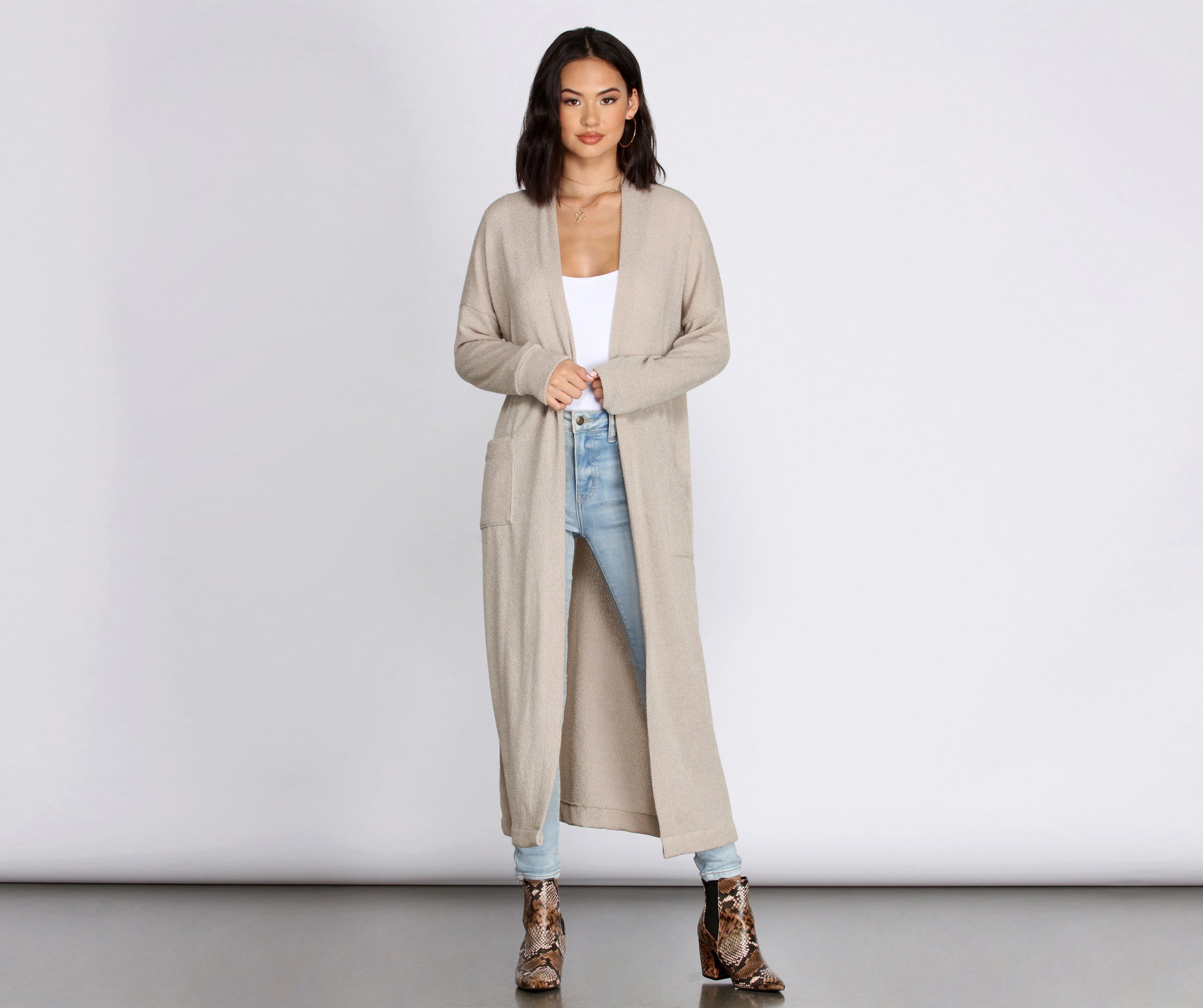 Cozy Textured Knit Duster