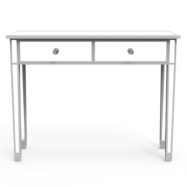 Mirrored Console Table Entry Table with 2 Drawers， Accent Sofa Table for Living Room