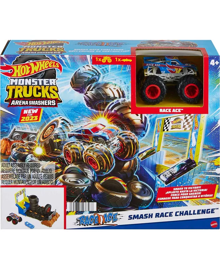 Hot Wheels Monster Trucks Arena Smashers Race Ace Smash Race Challenge Playset