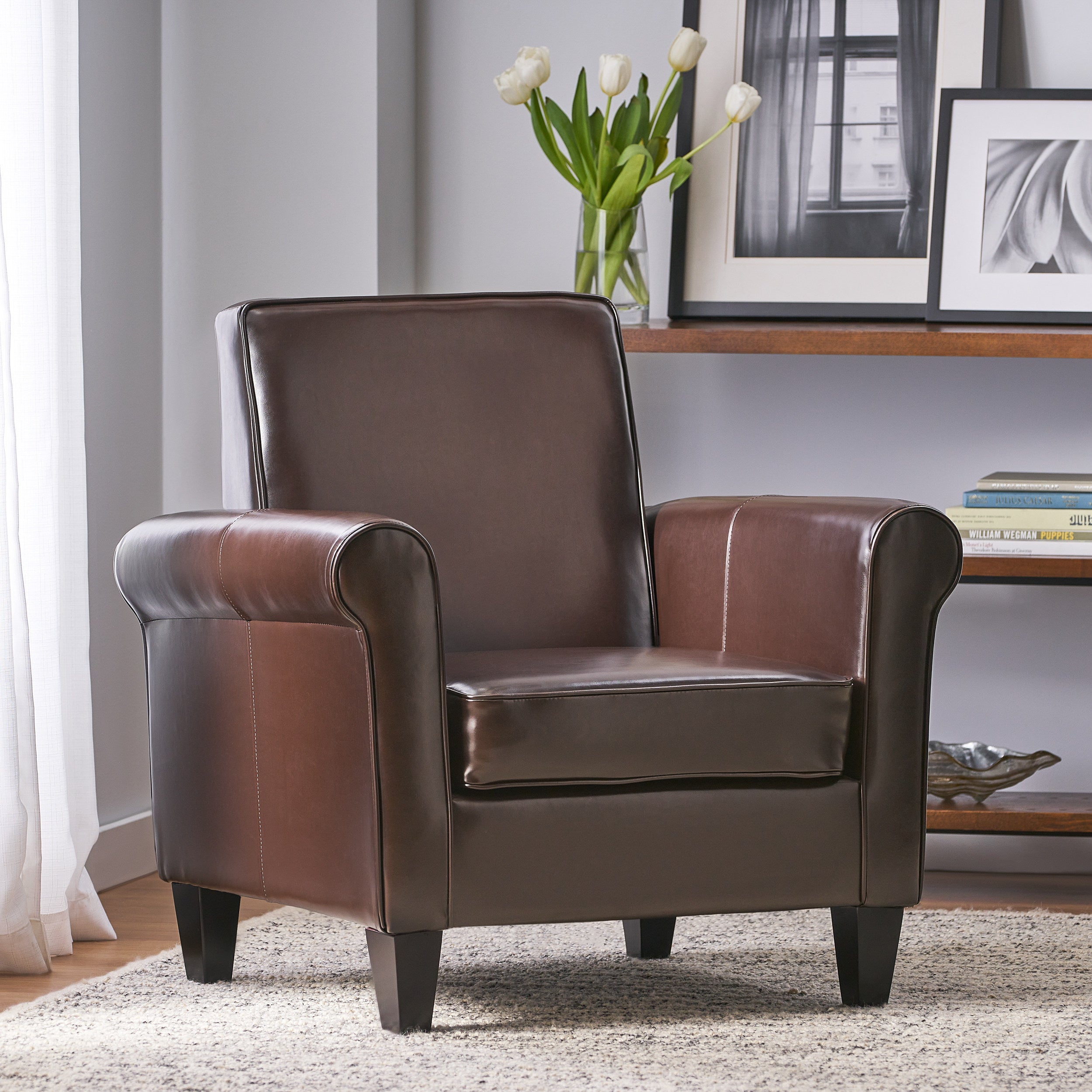 Larkspur Leather Club Chair