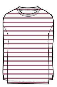 Panorama Striped LS T-Shirt - Mauve Haze Stripe