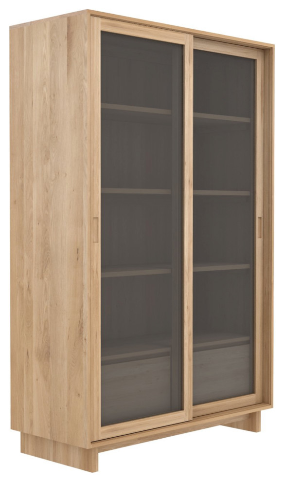 Oak Sliding Door Cabinet  OROA Wave   Contemporary   Accent Chests And Cabinets   by Oroa   Distinctive Furniture  Houzz