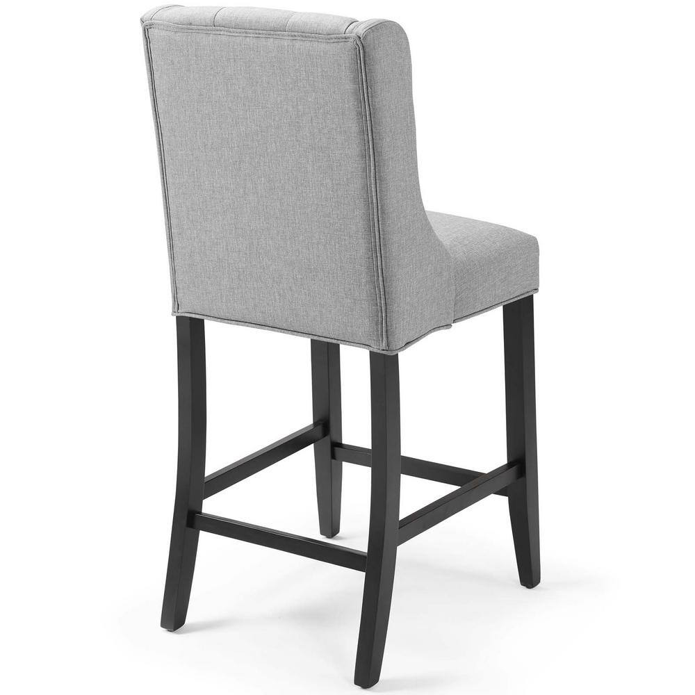 MODWAY Baronet 26.5 Light Gray Tufted Button Upholstered Fabric Counter Stool EEI-3739-LGR