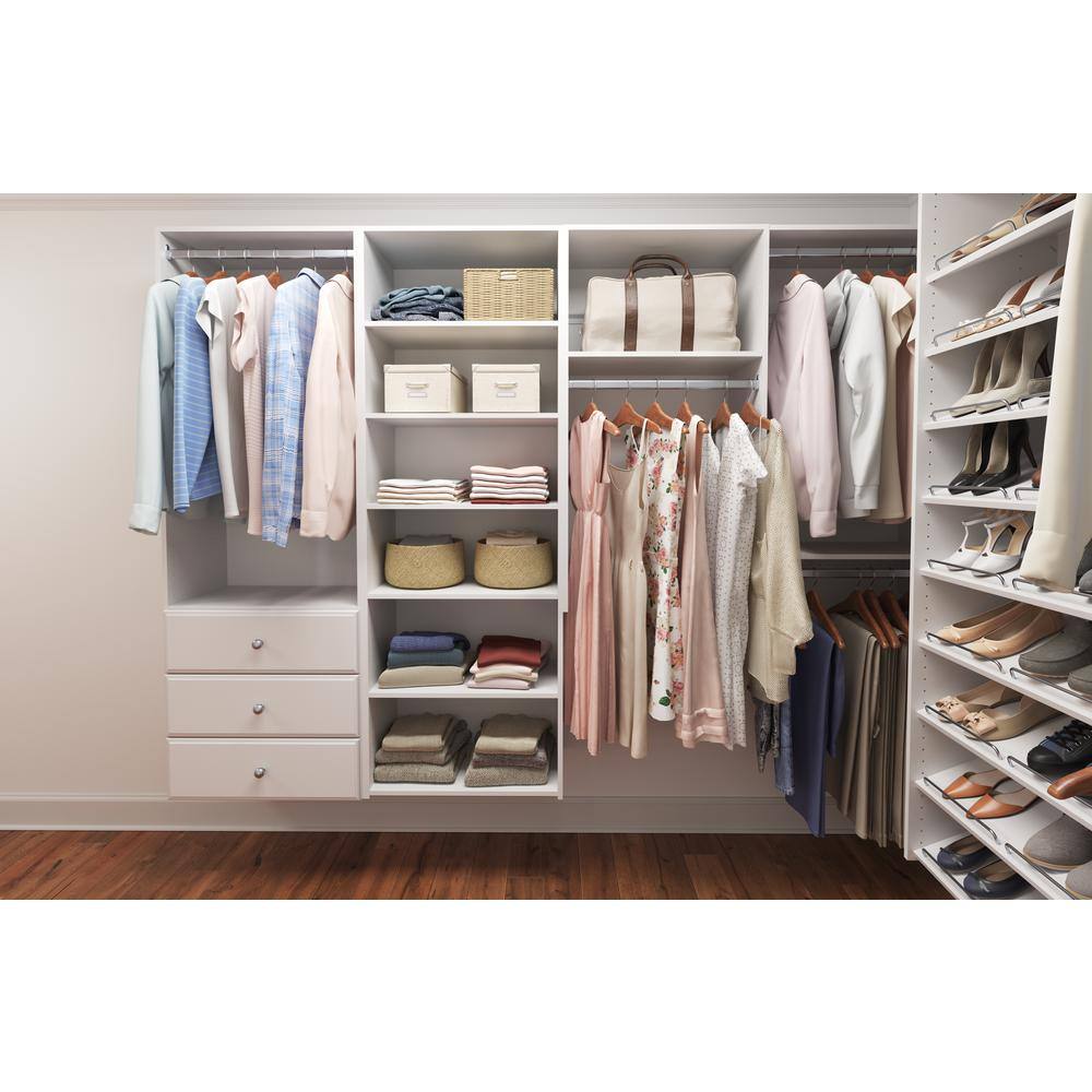 Closet Evolution 36 in. W - 60 in. W White Wood Closet System WH15