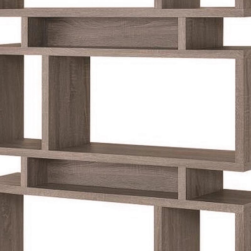 Well made Contemporary Open Bookcase， Gray