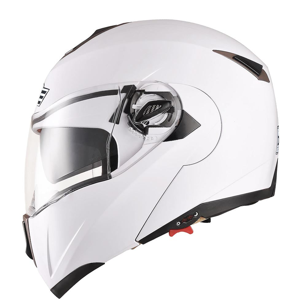 AHR Modular Helmet Flip Up Full Face Dual Visors DOT White