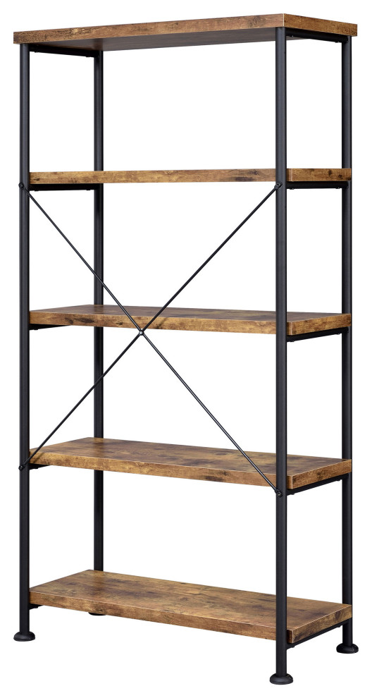 Analiese 4 shelf Bookcase Antique Nutmeg   Modern   Bookcases   by Modon  Houzz