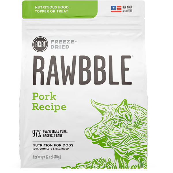 Rawbble Freeze Dried Dog Food Pork Recipe