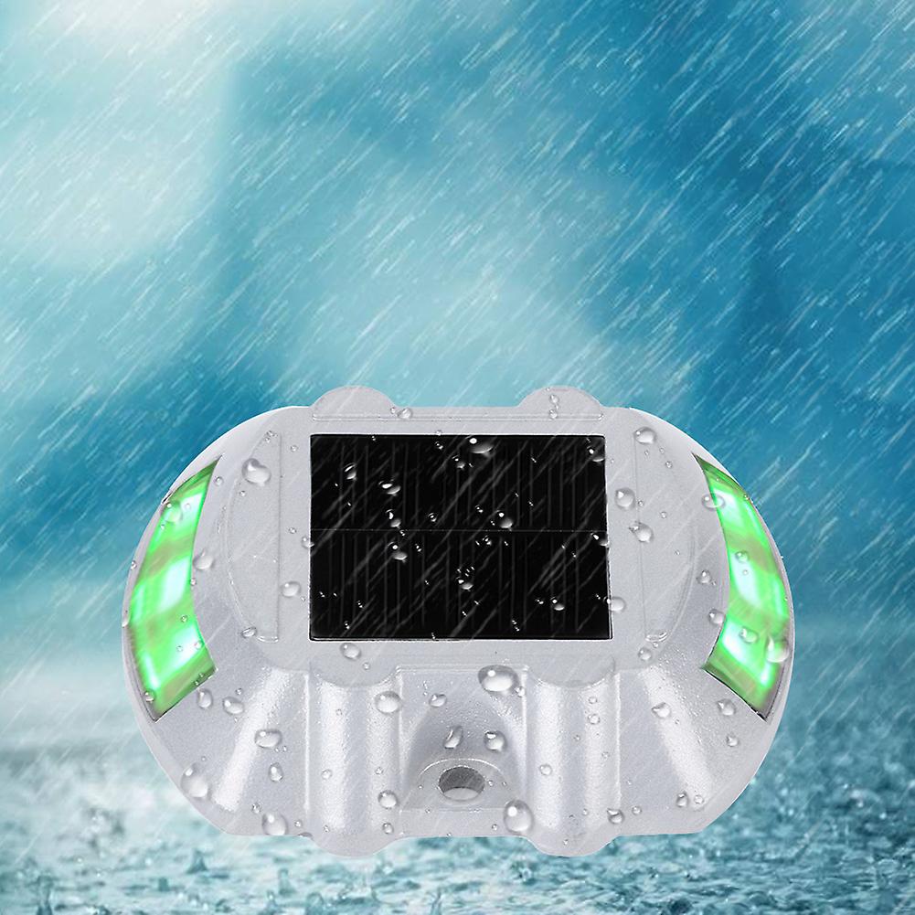 Waterproof 6 Leds Solar Road Spike Lamp Outdoor Courtyard Walkway Reflective Light Green Green