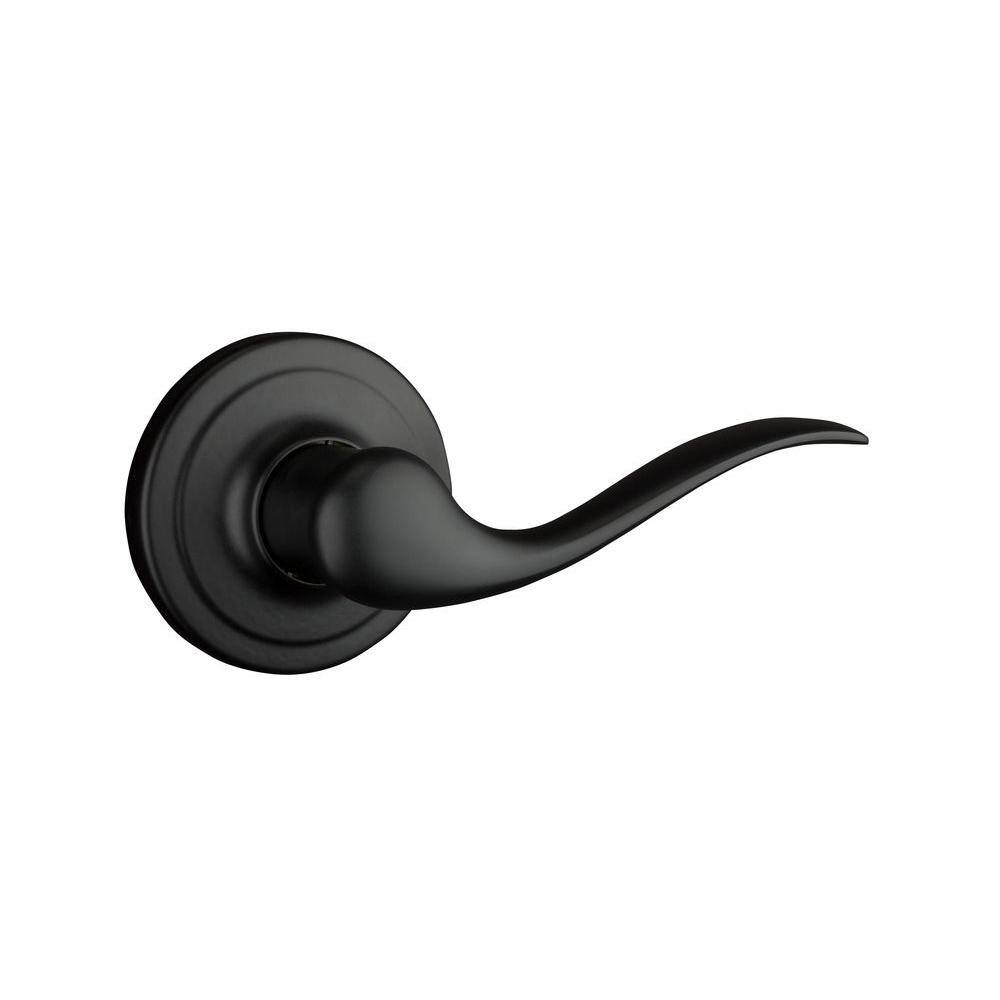 Kwikset Tustin Matte Black Passage HallCloset Door Handle with Microban Antimicrobial Technology 720TNL 514 RCAL